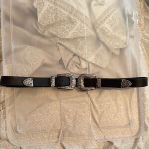 B Low The Belt Double Buckle Leather Waist Belt